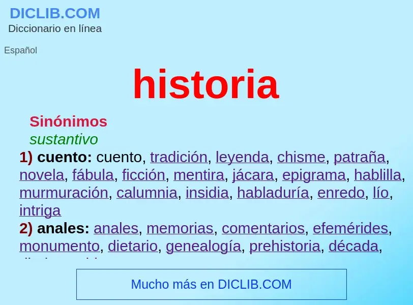 What is historia - definition