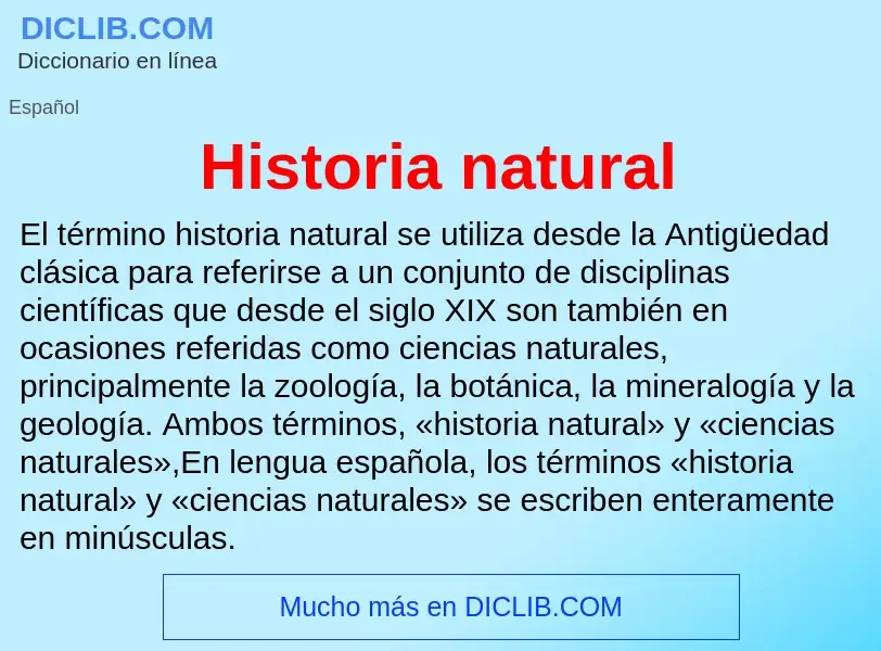 Что такое Historia natural - определение