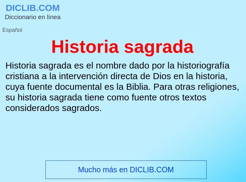 O que é Historia sagrada - definição, significado, conceito