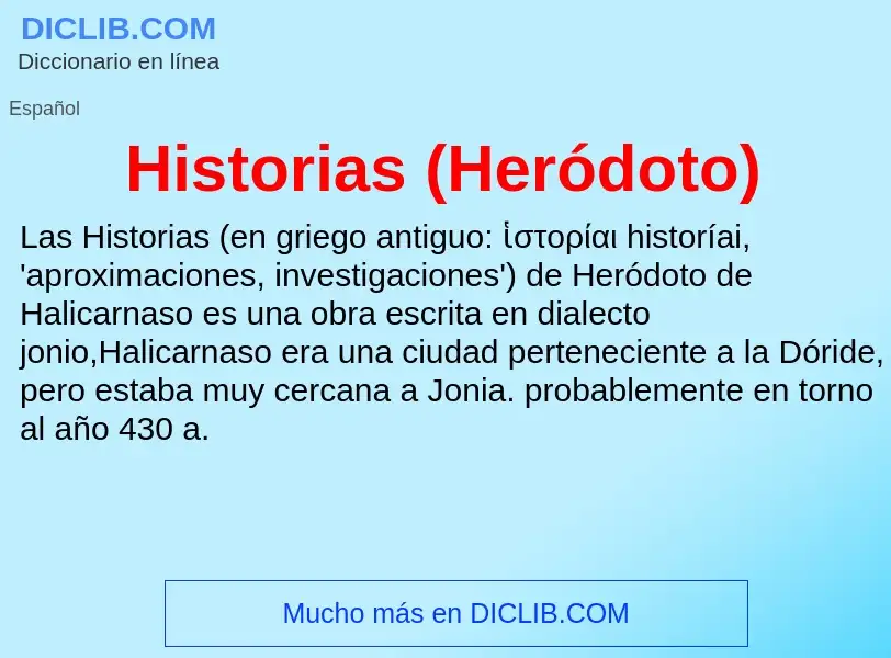 ¿Qué es Historias (Heródoto)? - significado y definición