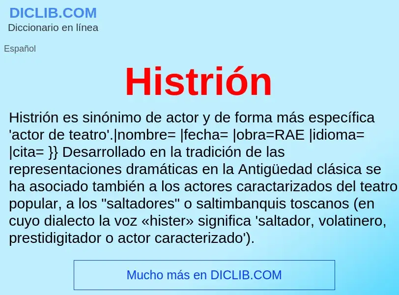 Wat is Histrión - definition