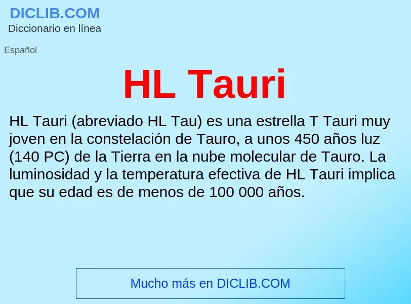 Что такое HL Tauri - определение