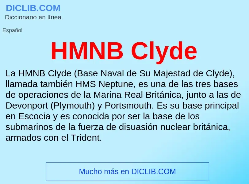 Что такое HMNB Clyde - определение