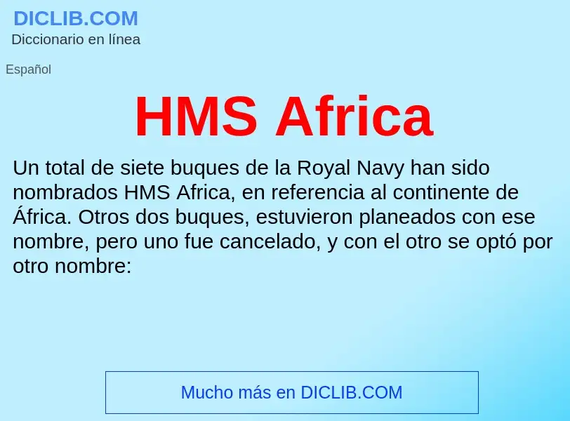 Что такое HMS Africa - определение