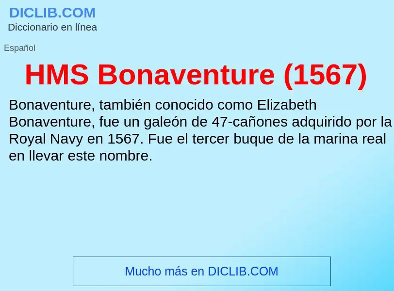 Что такое HMS Bonaventure (1567) - определение