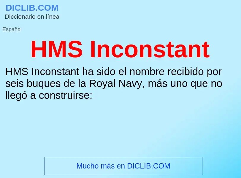 Что такое HMS Inconstant - определение