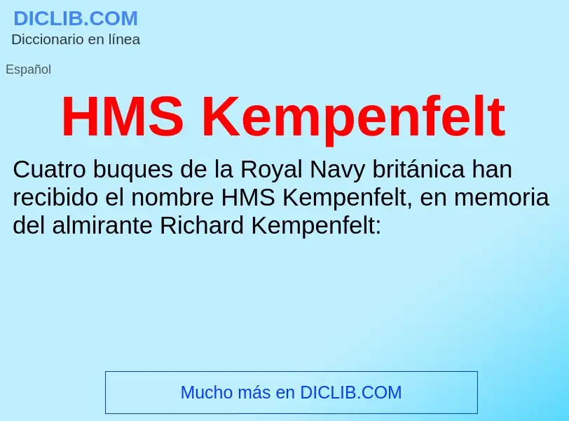 Что такое HMS Kempenfelt - определение