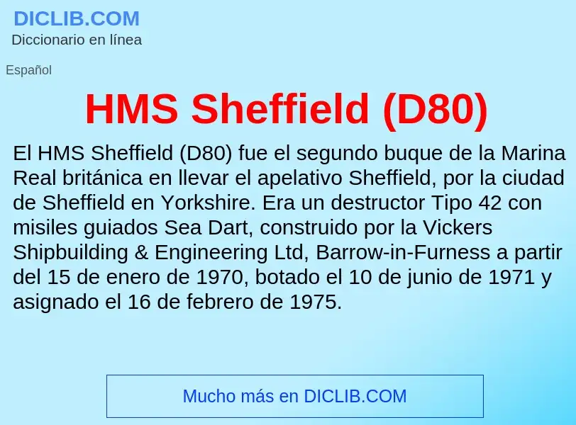 Что такое HMS Sheffield (D80) - определение