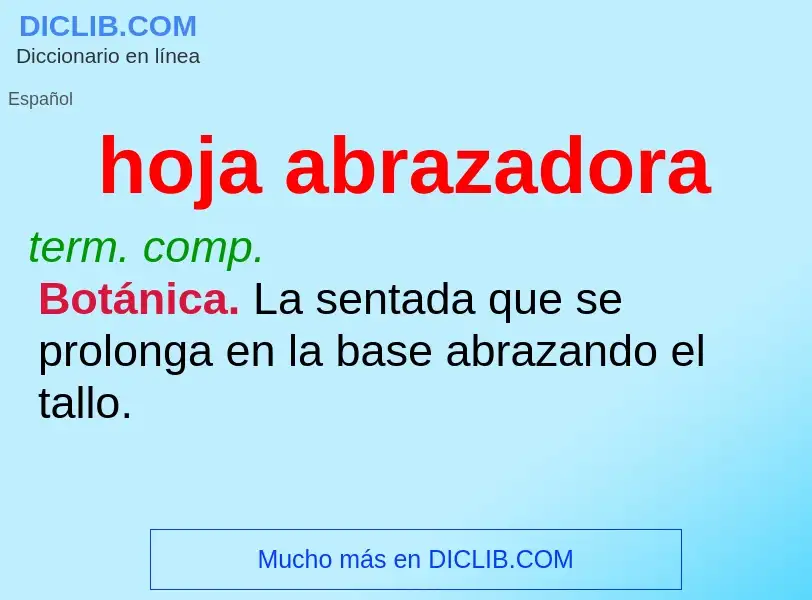 ¿Qué es hoja abrazadora? - significado y definición