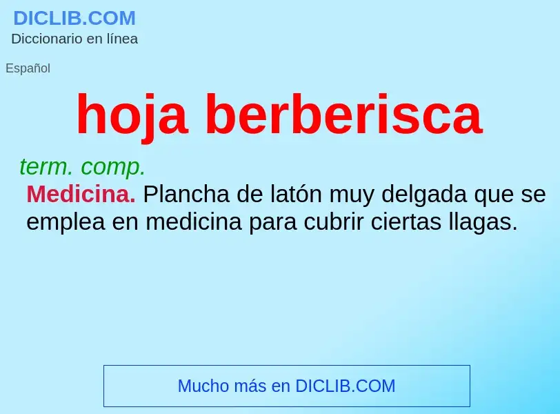 O que é hoja berberisca - definição, significado, conceito