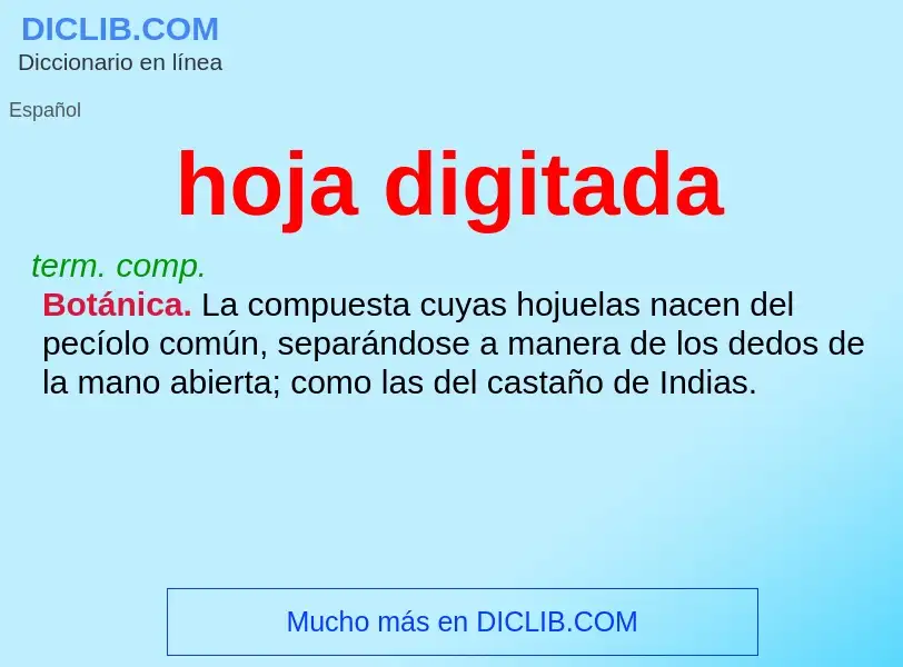 ¿Qué es hoja digitada? - significado y definición