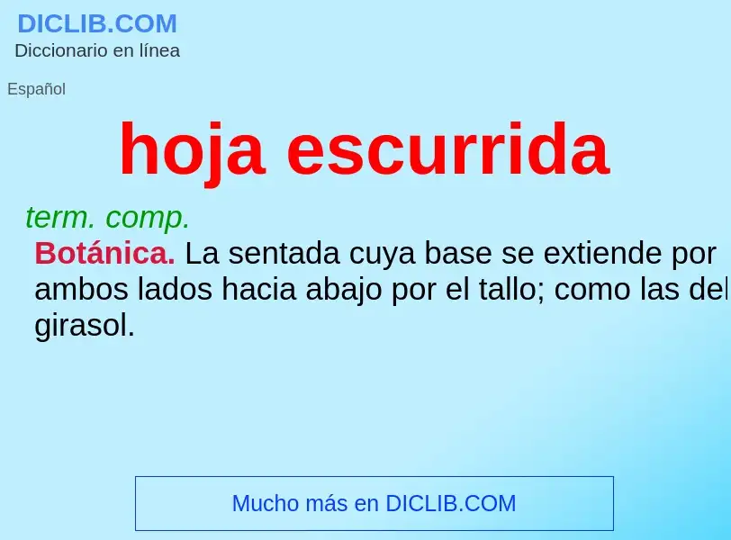 ¿Qué es hoja escurrida? - significado y definición