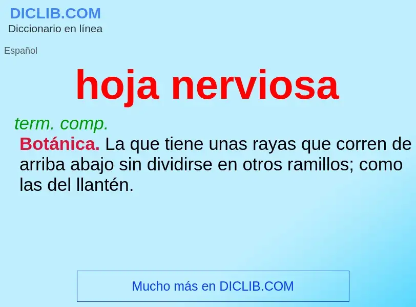 O que é hoja nerviosa - definição, significado, conceito