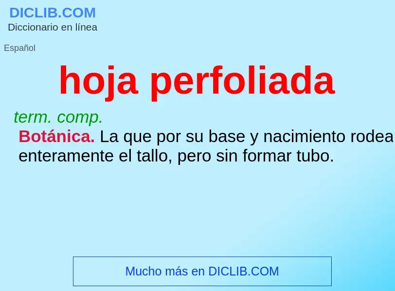 ¿Qué es hoja perfoliada? - significado y definición