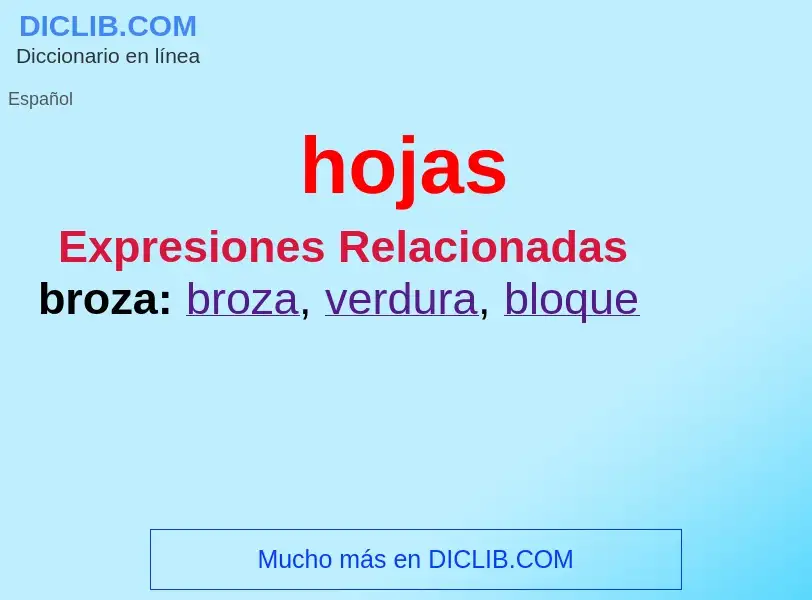 What is hojas - definition