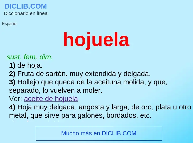 What is hojuela - definition