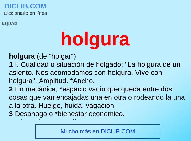 Wat is holgura - definition