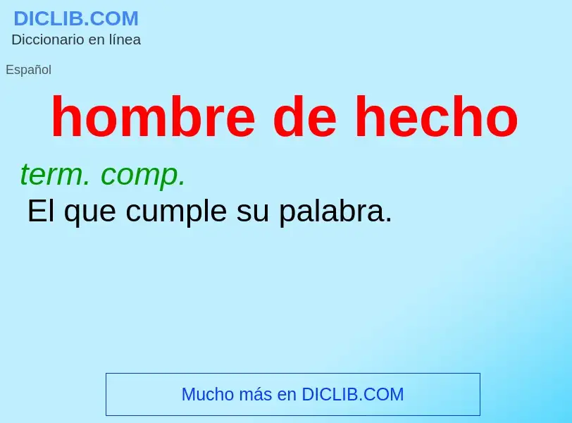 ¿Qué es hombre de hecho? - significado y definición