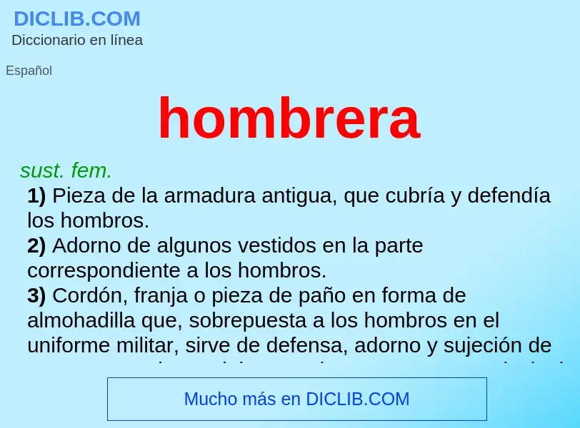 Wat is hombrera - definition