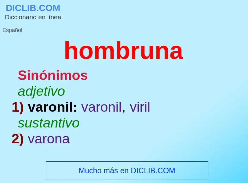 What is hombruna - meaning and definition