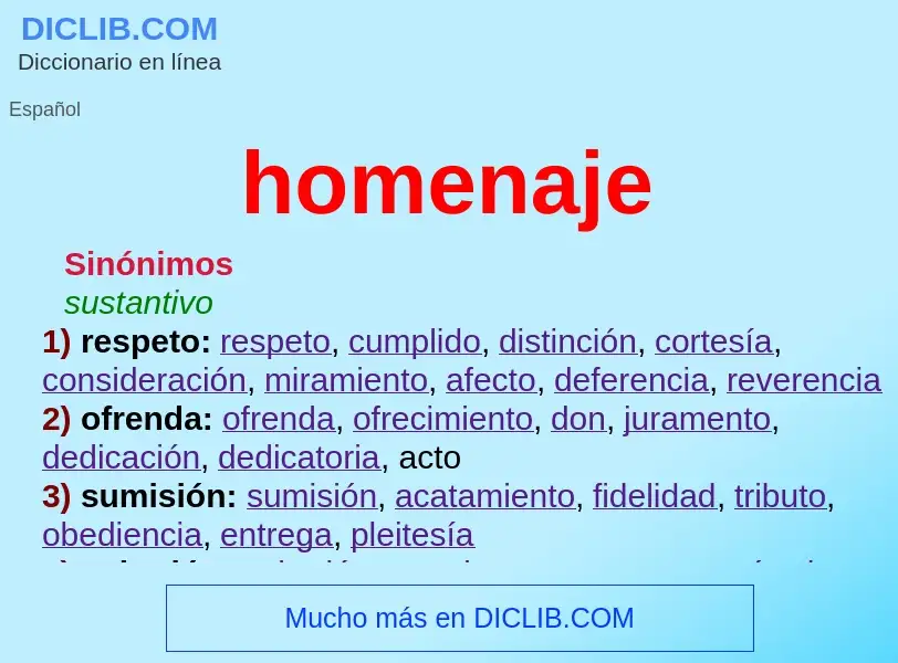 Was ist homenaje - Definition