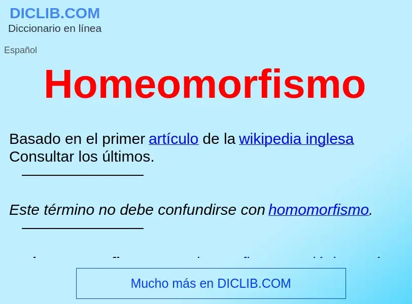 ¿Qué es Homeomorfismo ? - significado y definición