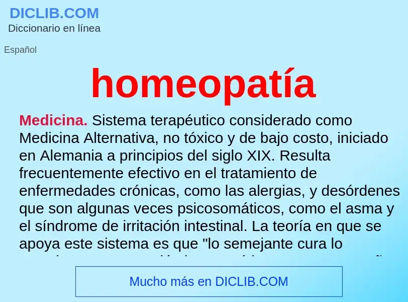 ¿Qué es homeopatía? - significado y definición