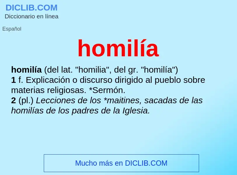 What is homilía - definition