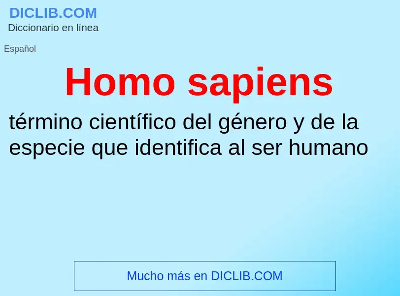 Wat is Homo sapiens - definition