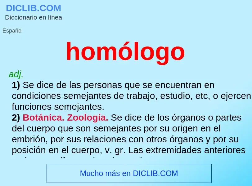 ¿Qué es homólogo? - significado y definición