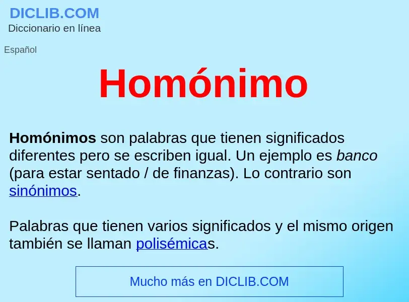 Was ist Homónimo  - Definition