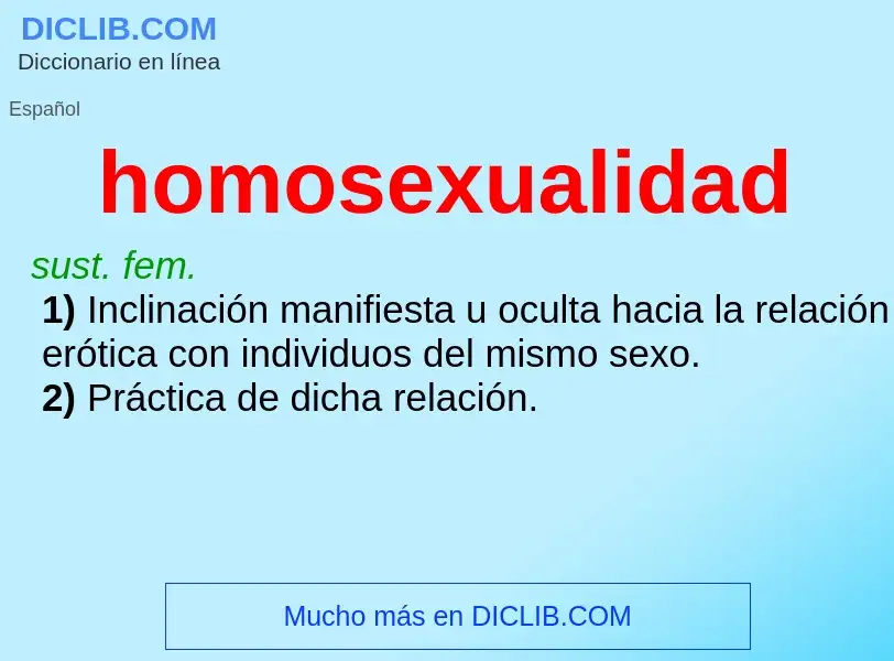 Что такое homosexualidad - определение