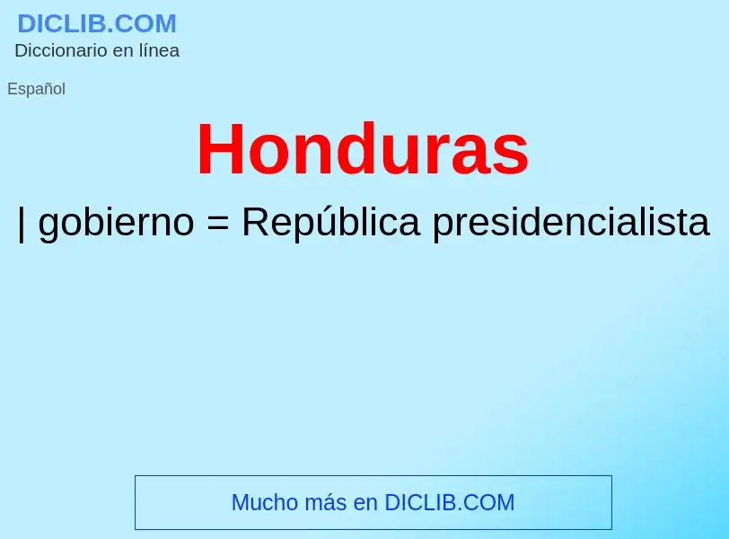 Wat is Honduras - definition