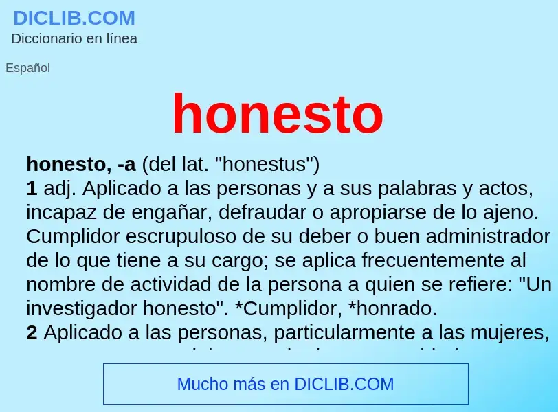 What is honesto - definition