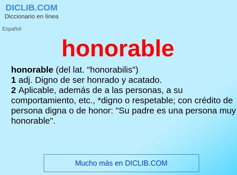 O que é honorable - definição, significado, conceito