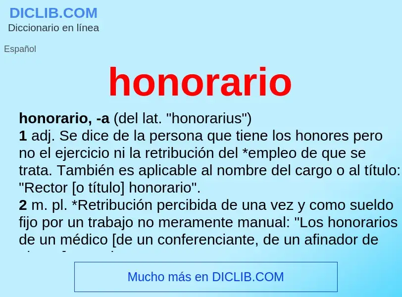 What is honorario - meaning and definition