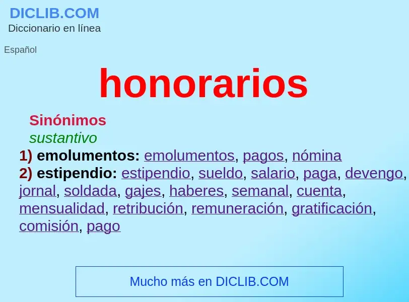 What is honorarios - definition