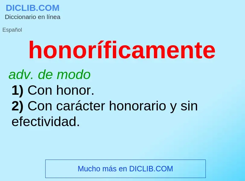 O que é honoríficamente - definição, significado, conceito