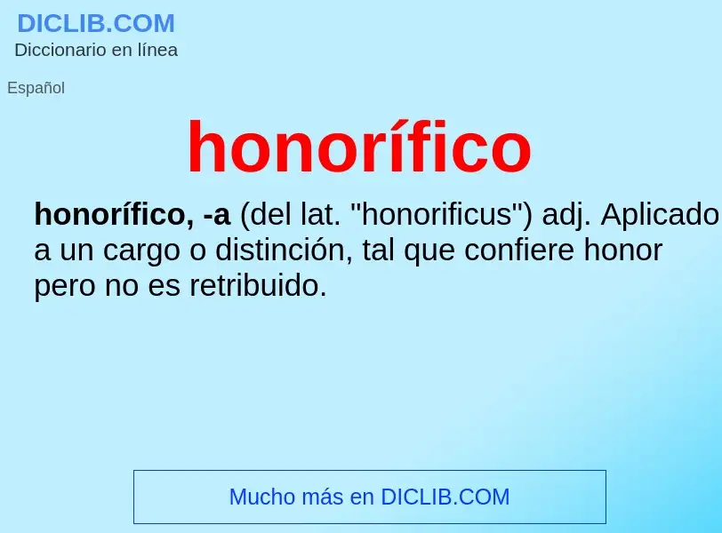 ¿Qué es honorífico? - significado y definición