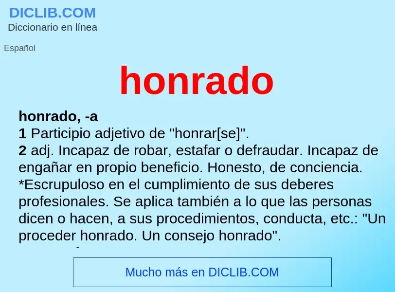 Wat is honrado - definition