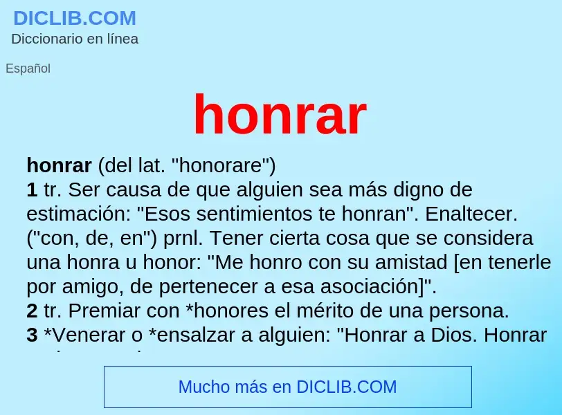 What is honrar - definition