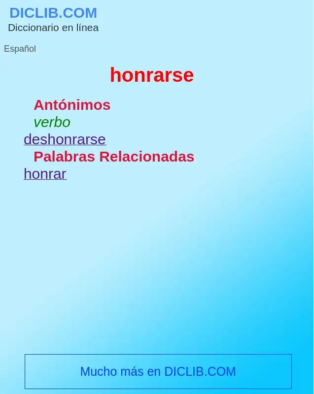 What is honrarse - definition