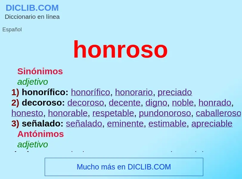 Was ist honroso - Definition