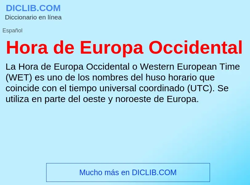 Что такое Hora de Europa Occidental - определение