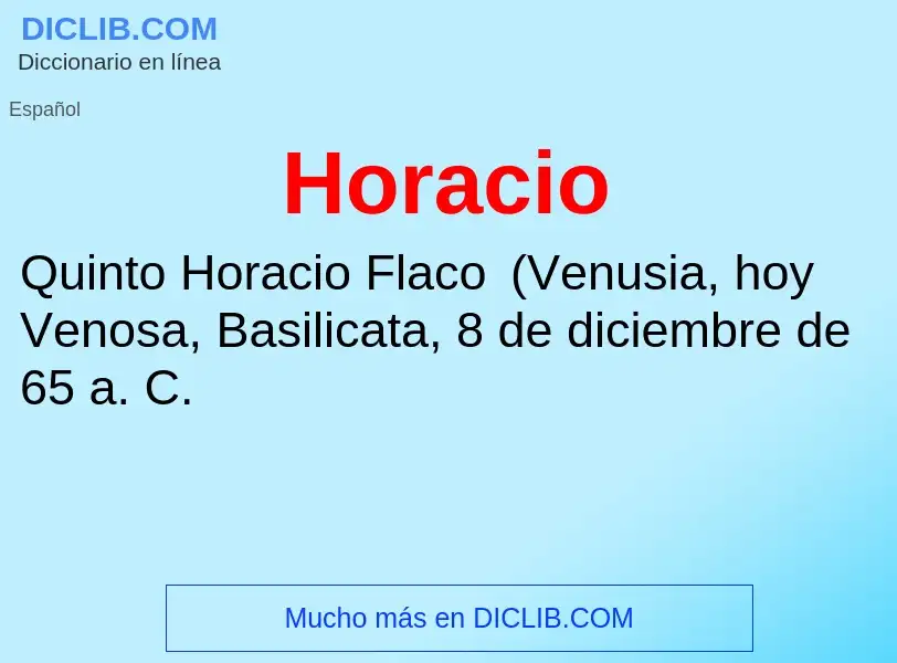 ¿Qué es Horacio? - significado y definición