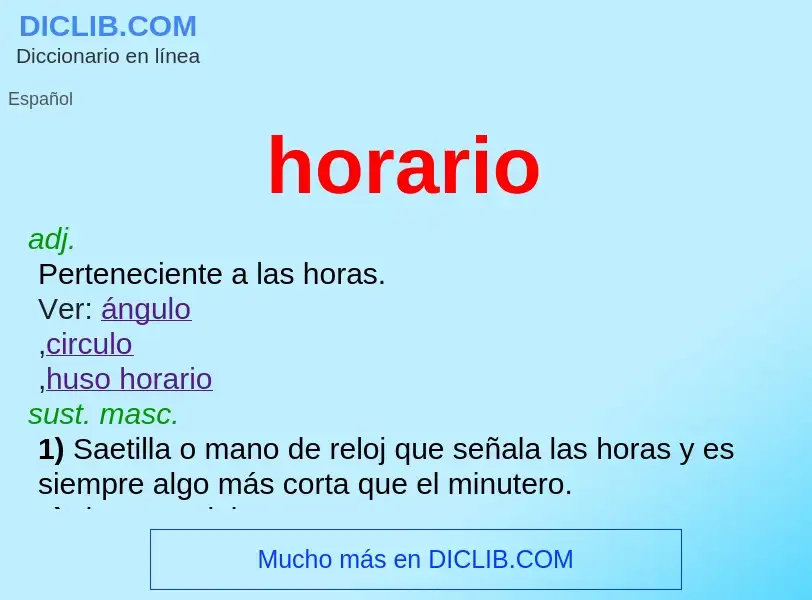 What is horario - meaning and definition