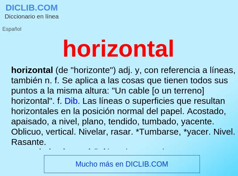 Wat is horizontal - definition