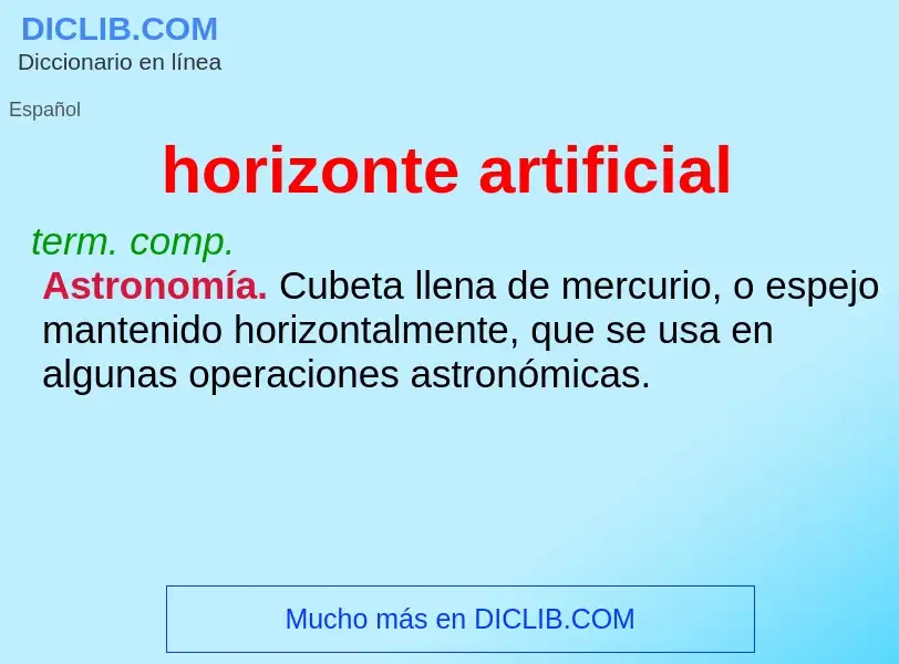 O que é horizonte artificial - definição, significado, conceito