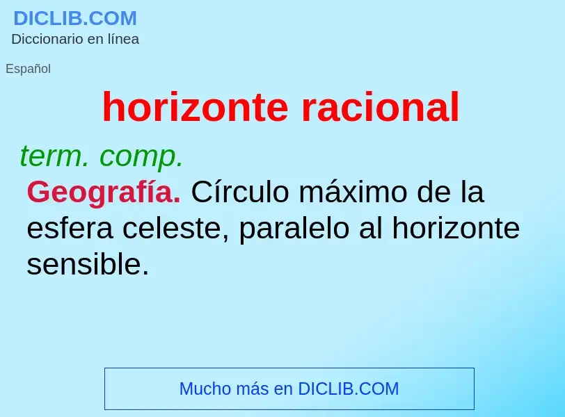 Qu'est-ce que horizonte racional - définition