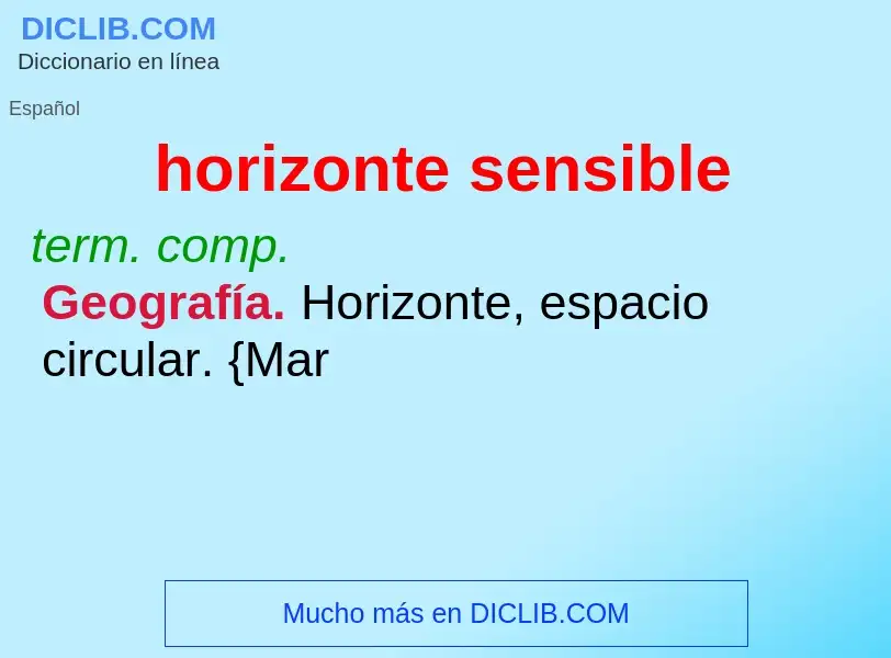 What is horizonte sensible - meaning and definition